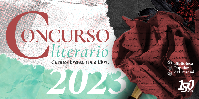 Afiche promocional del Concurso Biblioteca Popular
                     del Paraná, Edición 2023