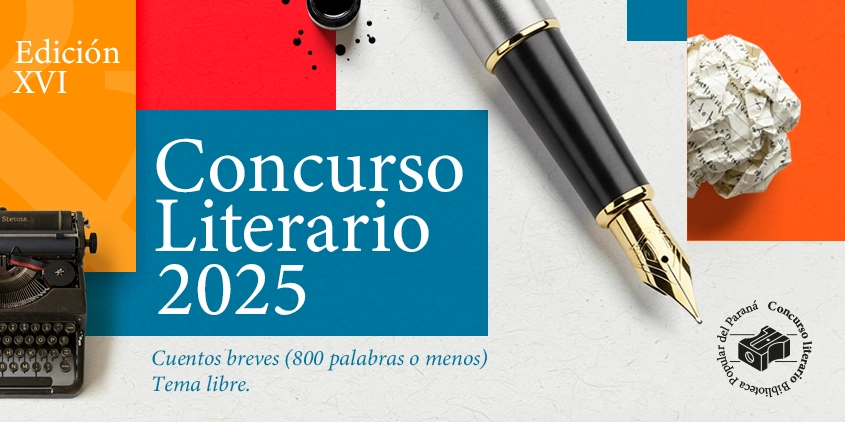 Afiche promocional del Concurso Biblioteca Popular
                   del Paraná, Edición 2025